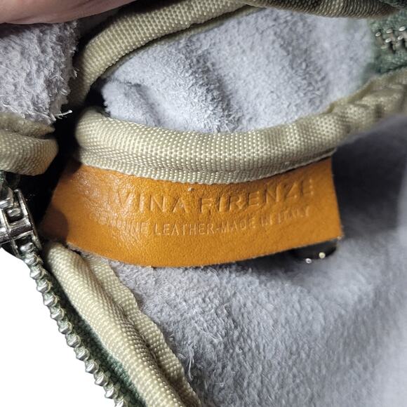 Divina Firenze Amanda Leather Cell Phone Crossbody Bag Purse Mint Green Italy - Picture 10 of 13
